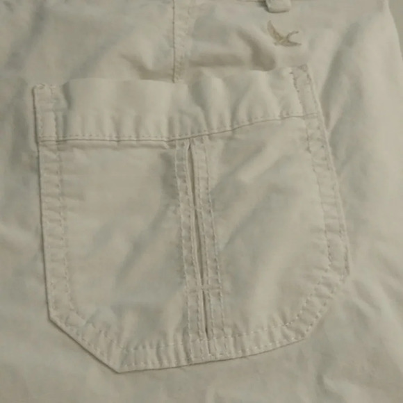 EDDIE BAUER WHITE COTTON STRETCH CARGO CROPPED PANTS DRAWSTRING LEG - Picture 4 of 8